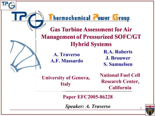 Gas Turbine Assessment for Air Management of Pressurized SOFC