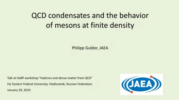 QCD condensates and the behavior of mesons at finite density