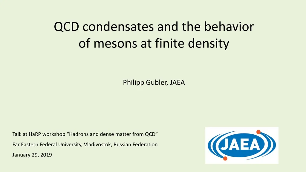 qcd condensates and the behavior of mesons