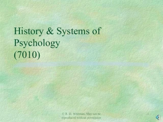 History Systems of Psychology 7010 - slide 1