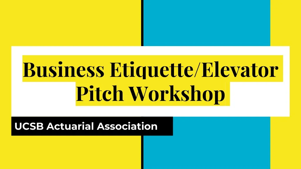 business etiquette elevator pitch workshop