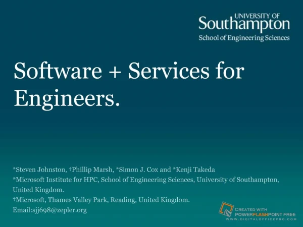 Software Services for Engineers.