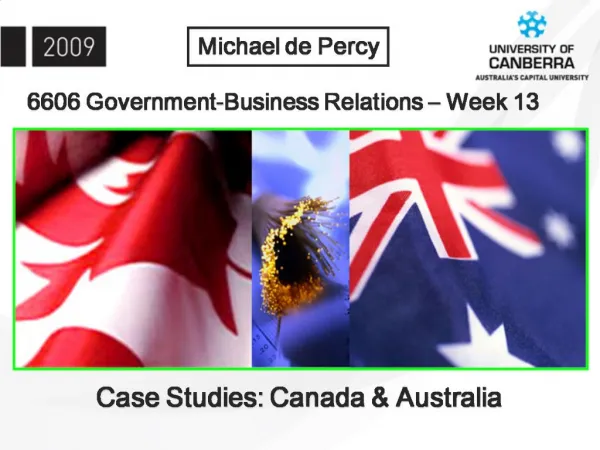 Case Studies: Canada Australia