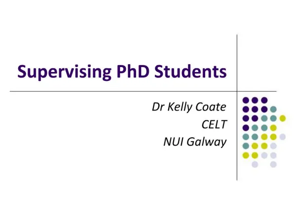 Supervising PhD Students