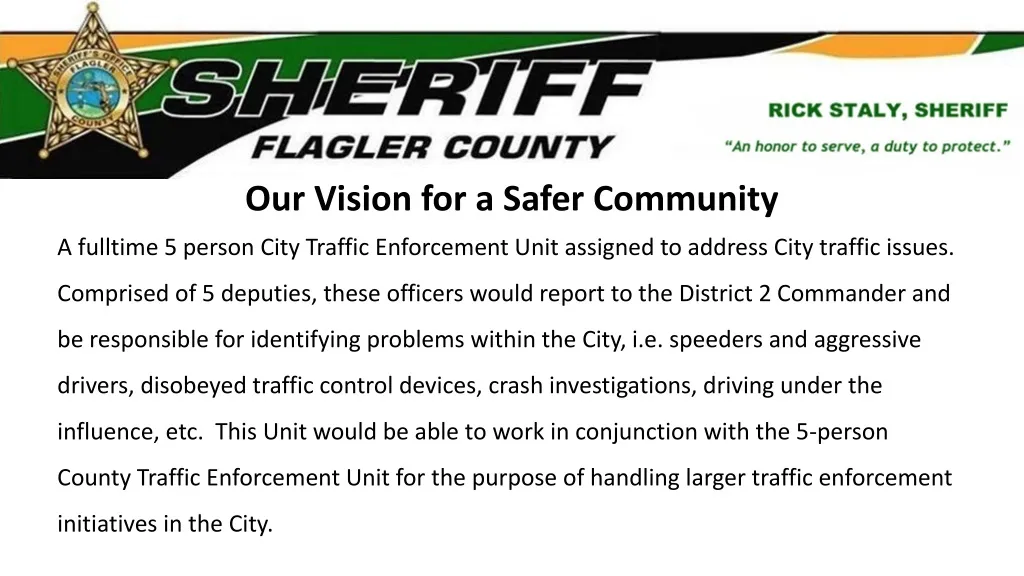 our vision for a safer community a fulltime