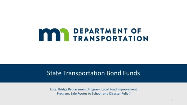 State Transportation Bond Funds