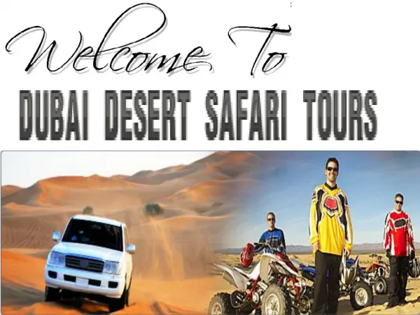 Dubai Desert Safari Tours & Packages