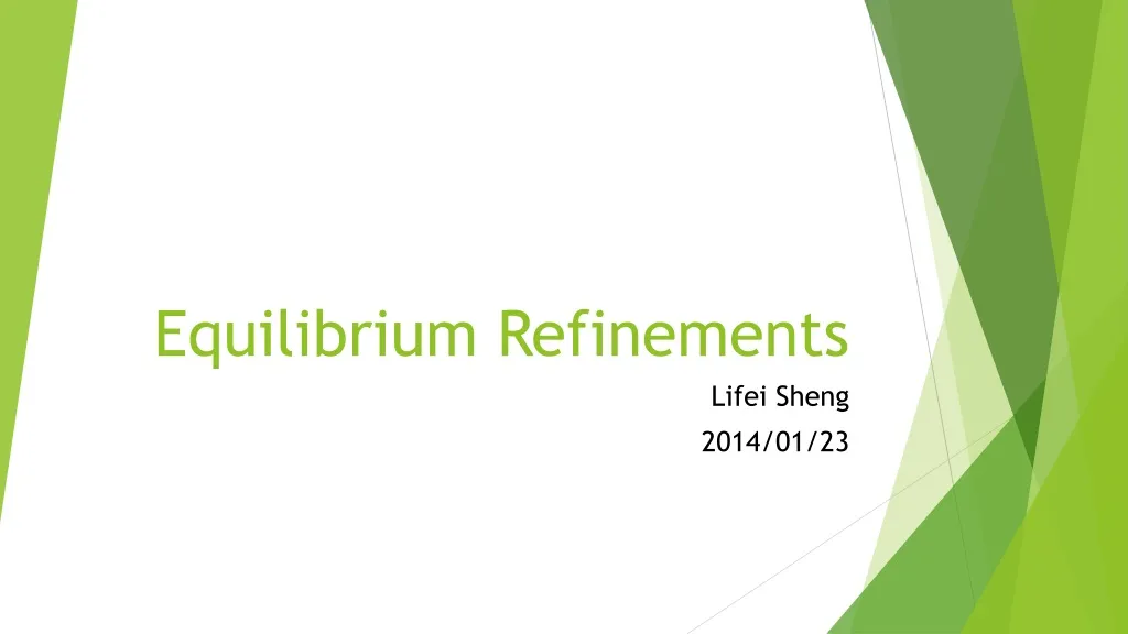 equilibrium refinements