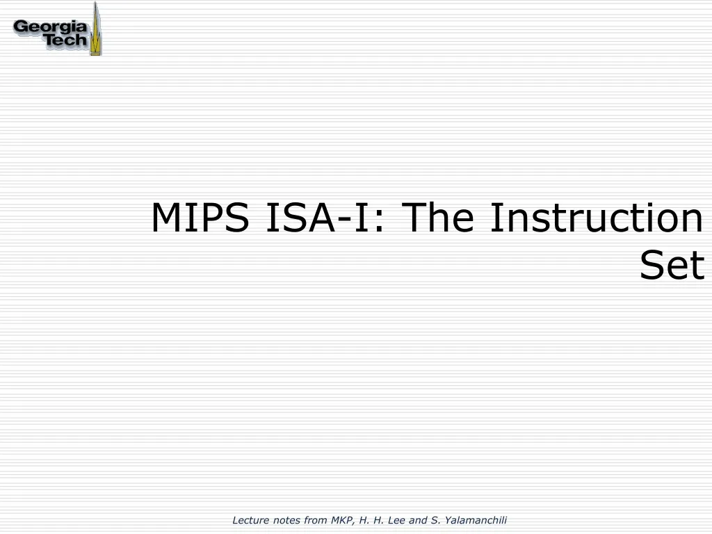 mips isa i the instruction set