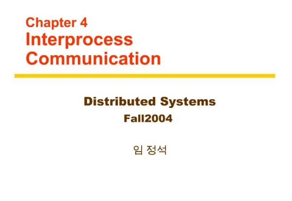Chapter 4 Interprocess Communication