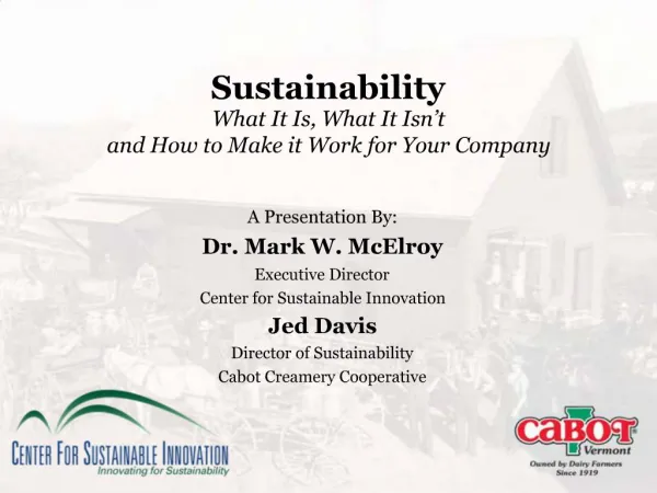 Sustainability What It Is, What It Isn t and How to Make it Work for Your Company