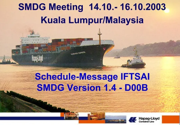 Schedule-Message IFTSAI SMDG Version 1.4 - D00B