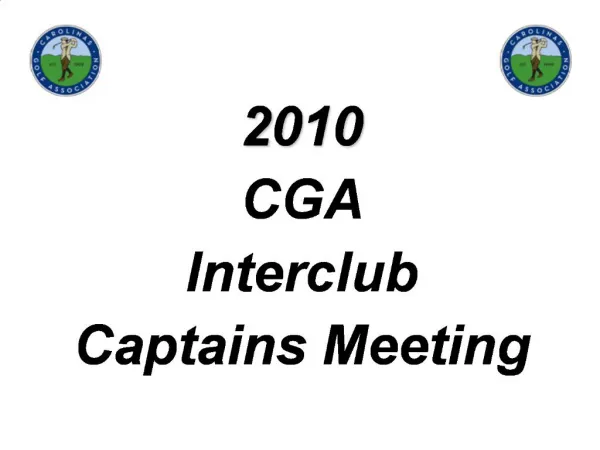 2010 CGA Interclub Captains Meeting