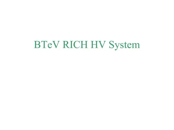 BTeV RICH HV System