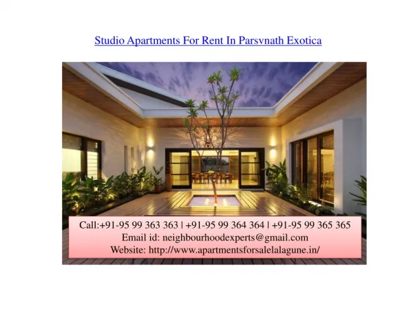 Parsvnath Exotica Apartments for Sale