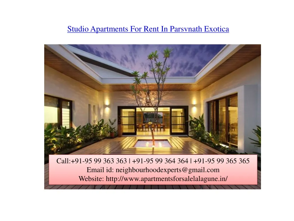 studio apartments for rent in parsvnath exotica
