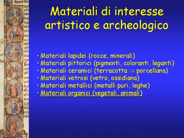 Materiali di interesse artistico e archeologico