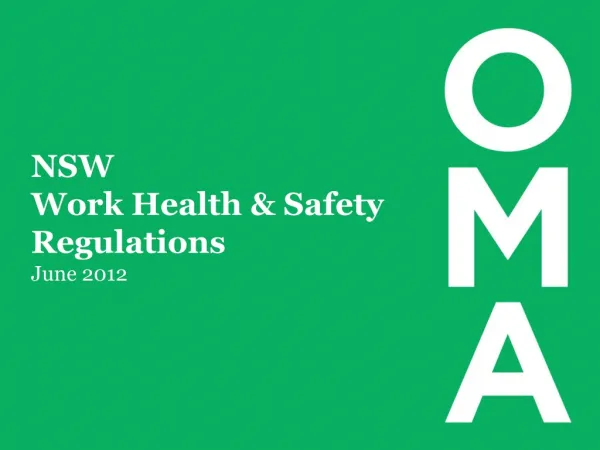 NSW Work Health &amp; Safety Regulations June 2012