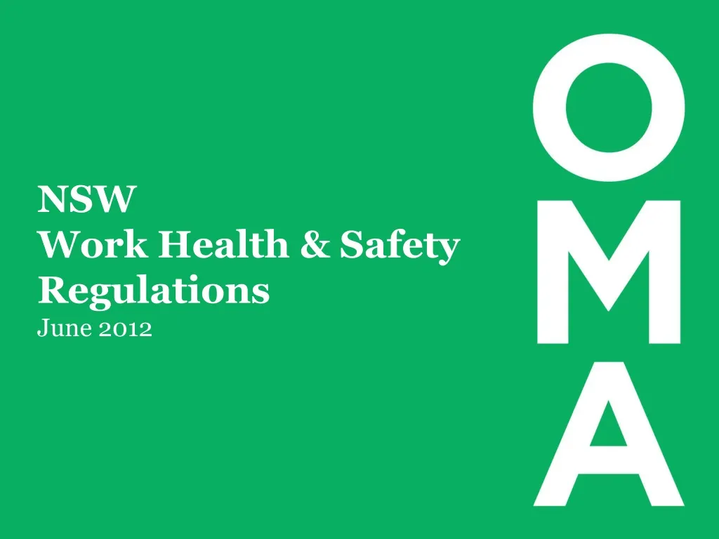 nsw work health safety regulations june 2012