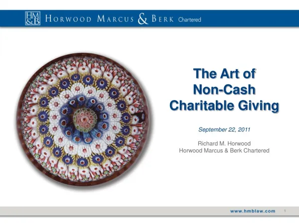 The Art of Non-Cash Charitable Giving