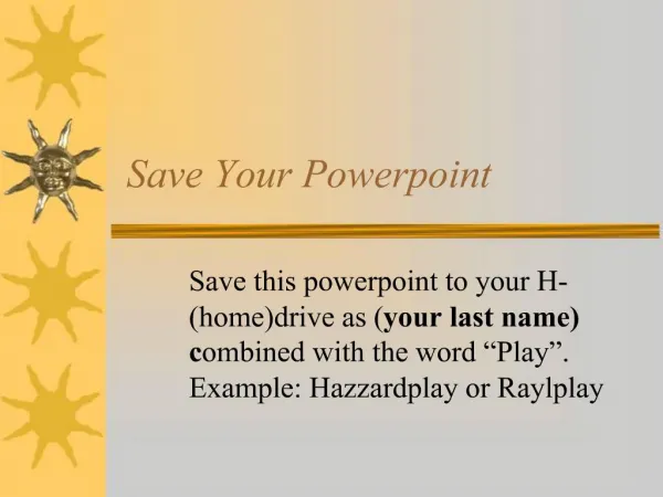 Save Your Powerpoint
