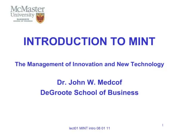 INTRODUCTION TO MINT