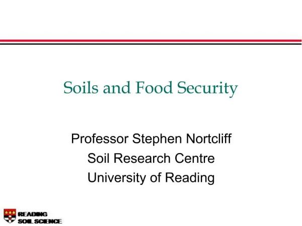 Soils and Food Security