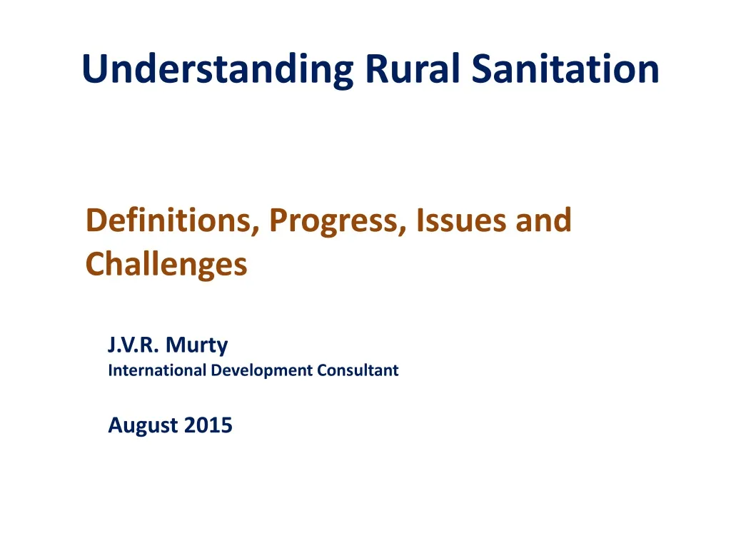 understanding rural sanitation