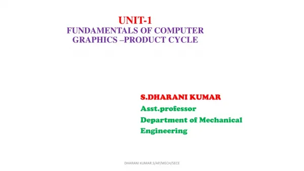 S.DHARANI KUMAR Asst.professor Department of Mechanical Engineering