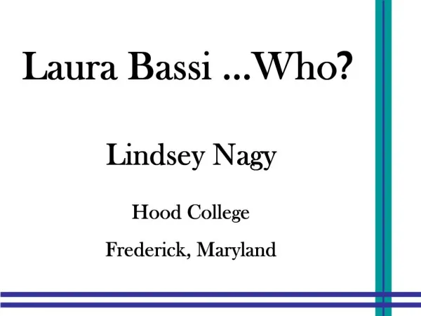 Laura Bassi ...Who