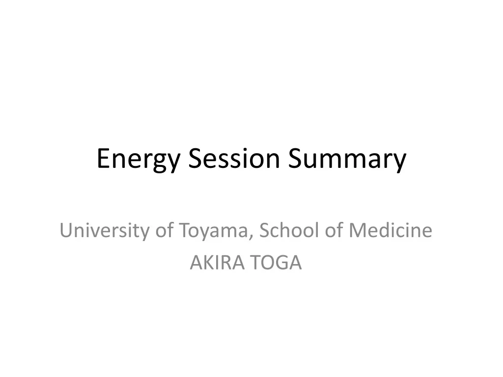 energy session summary