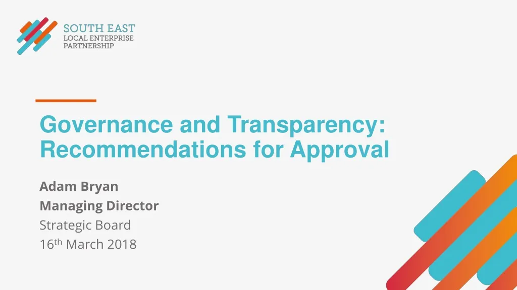 governance and transparency recommendations for approval