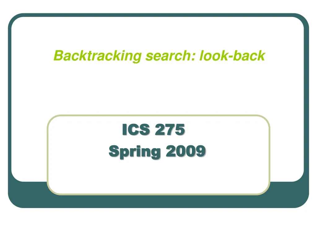 backtracking search look back