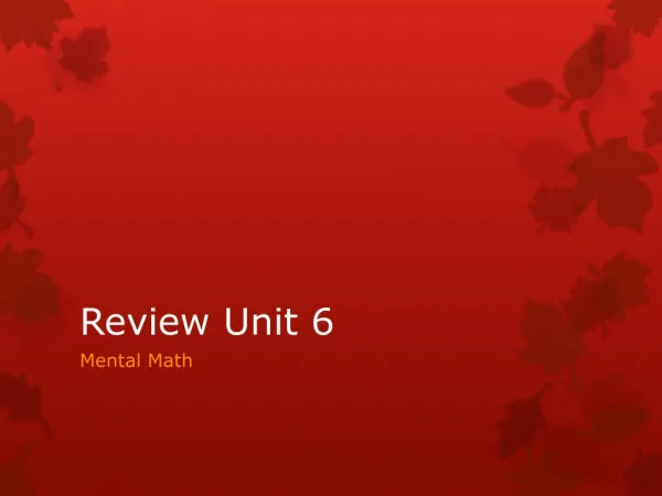 Review Unit 6