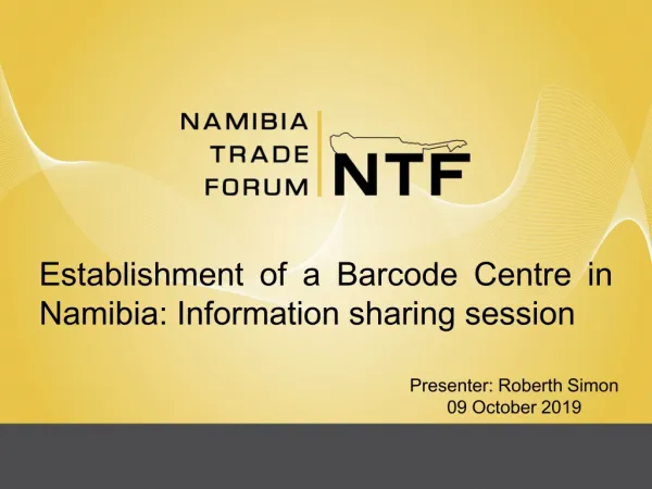 Establishment of a Barcode Centre in Namibia: Information sharing session