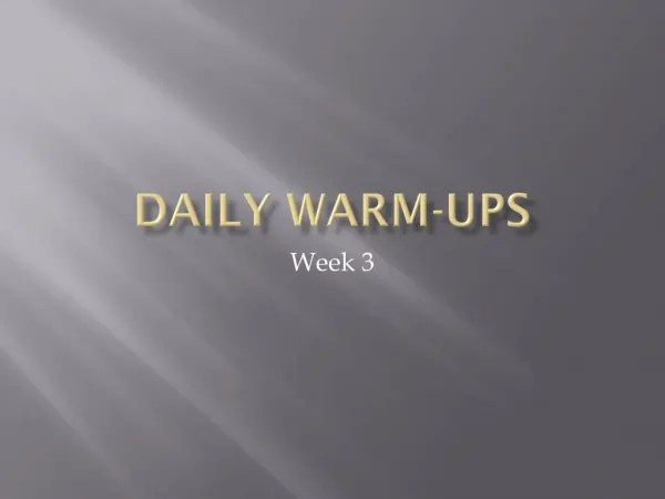 Daily Warm-ups