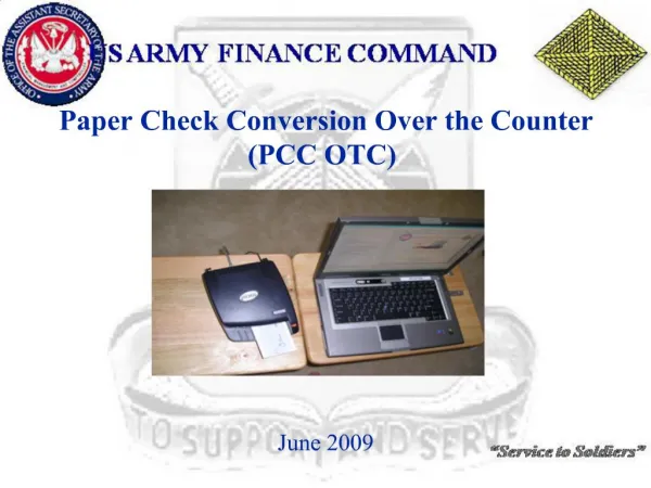 Paper Check Conversion Over the Counter PCC OTC