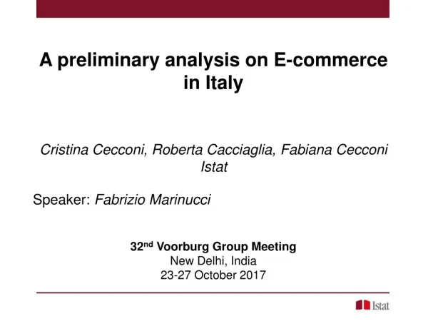 A preliminary analysis on E-commerce in Italy