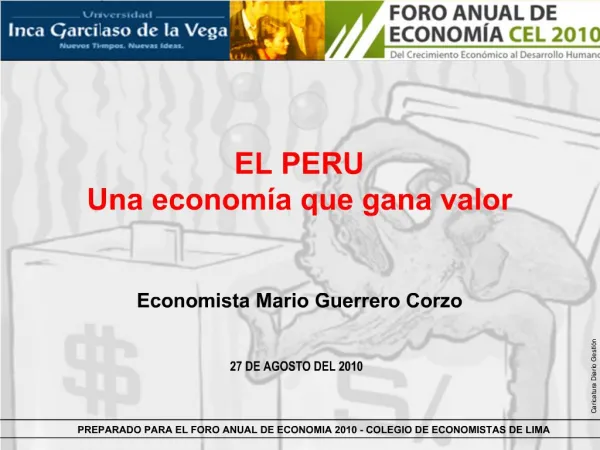 EL PERU Una econom a que gana valor Economista Mario Guerrero Corzo