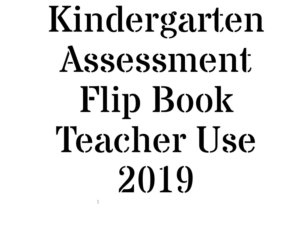 kindergarten assessment flip book teacher use 2019