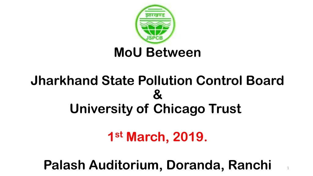 mou between jharkhand state pollution control