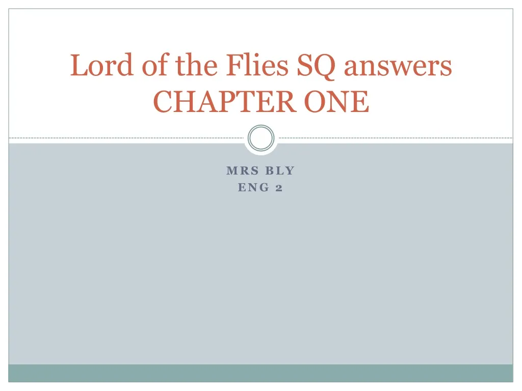 lord of the flies sq answers chapter one