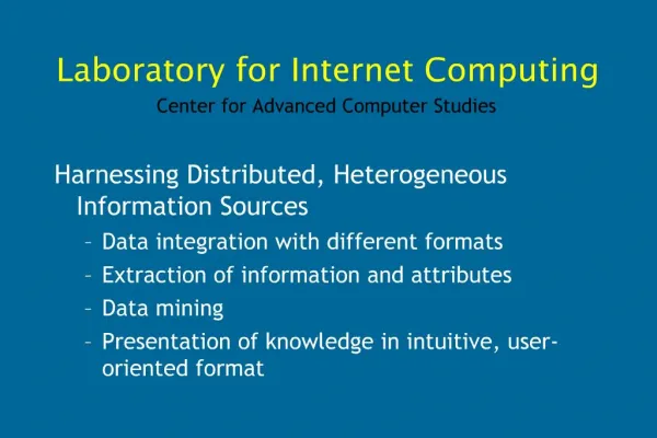 Laboratory for Internet Computing