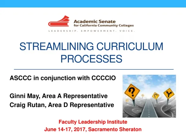 Streamlining curriculum processes