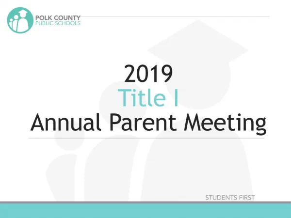 2019 Title I Annual Parent Meeting