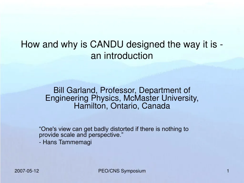 how and why is candu designed the way it is an introduction