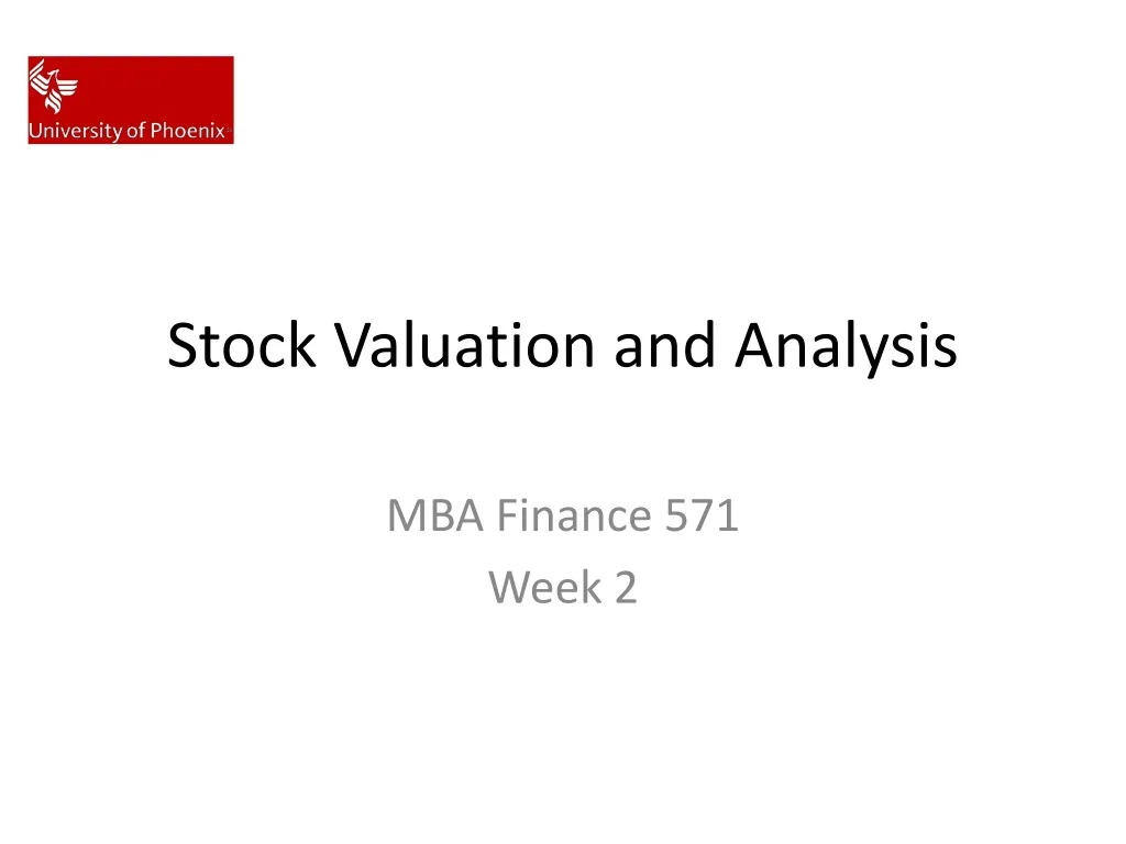 stock valuation and analysis