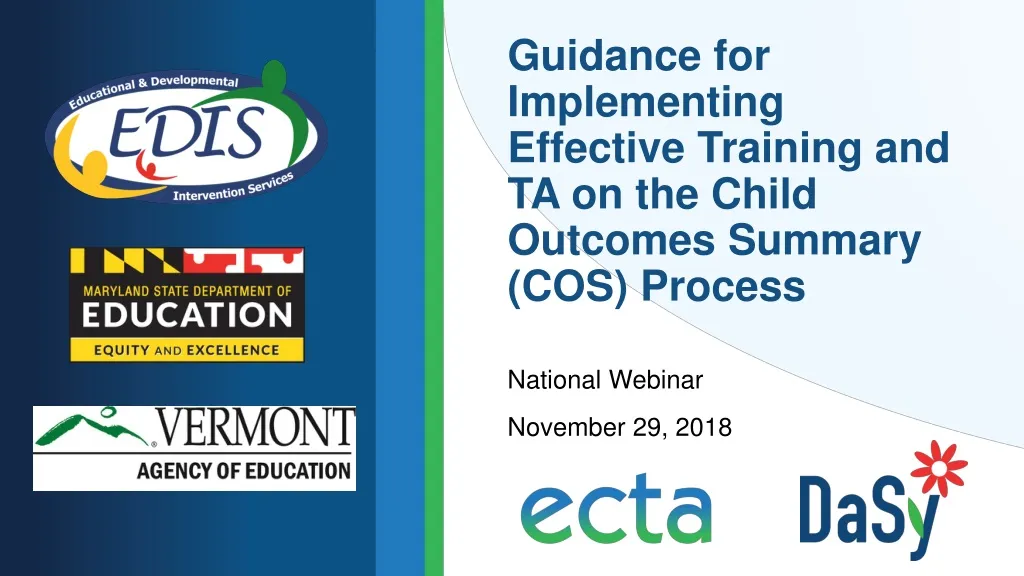 guidance for implementing effective training and ta on the child outcomes summary cos process