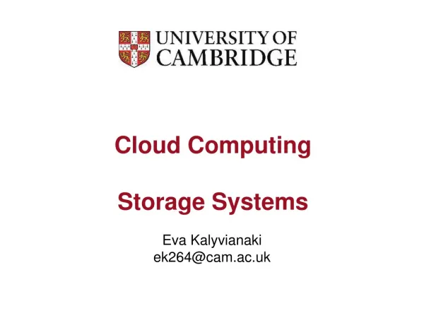 Cloud Computing Storage Systems