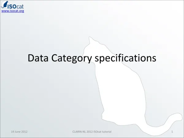 Data Category specifications